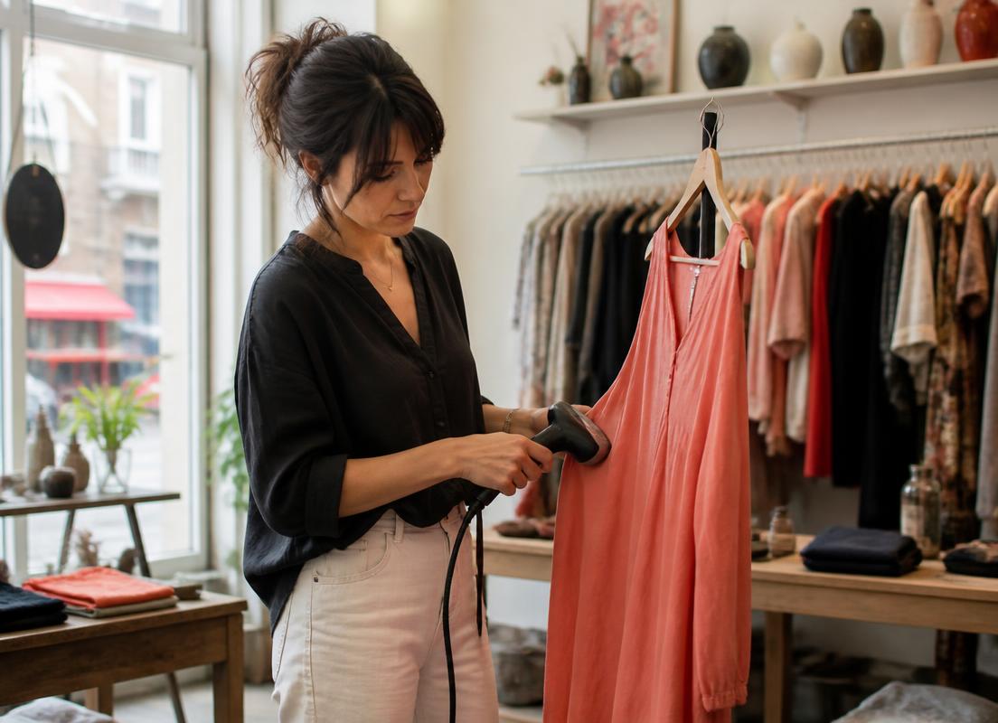 Independent shop owner preparing stock
